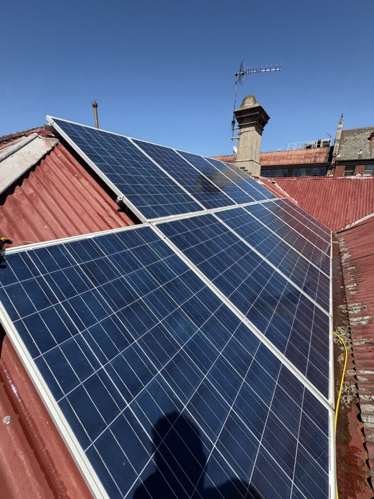 Solar panels being cleaned in Melbourne